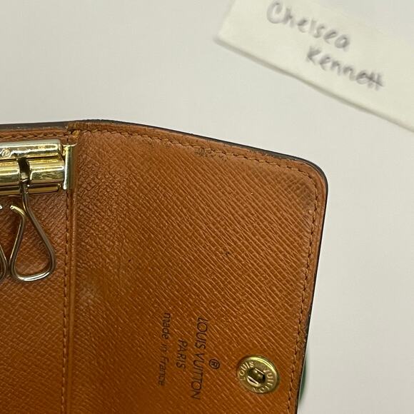 Louis Vuitton 4 Key Holder Ring Chain Monogram Canvas Wallet SLG Keychain - Picture 12 of 15